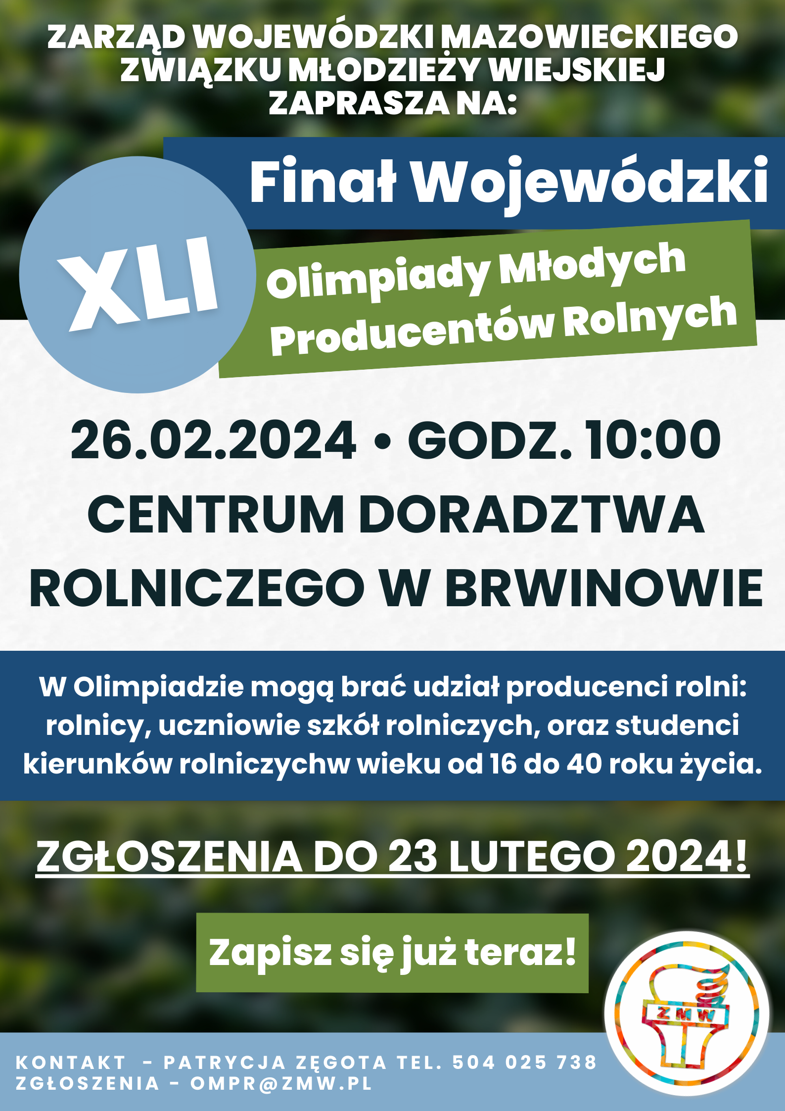 Plakat - XLI Olimpiada Młodych Producent&oacute;w Rolnych