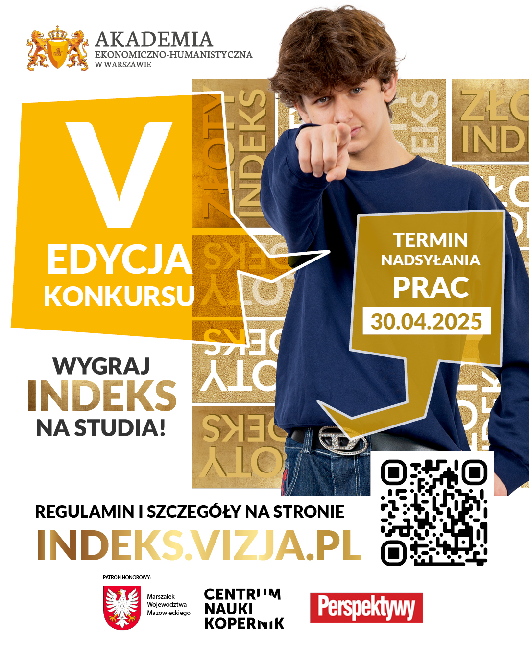 Plakat - V edycja Konkursu o Złote Indeksy AEH