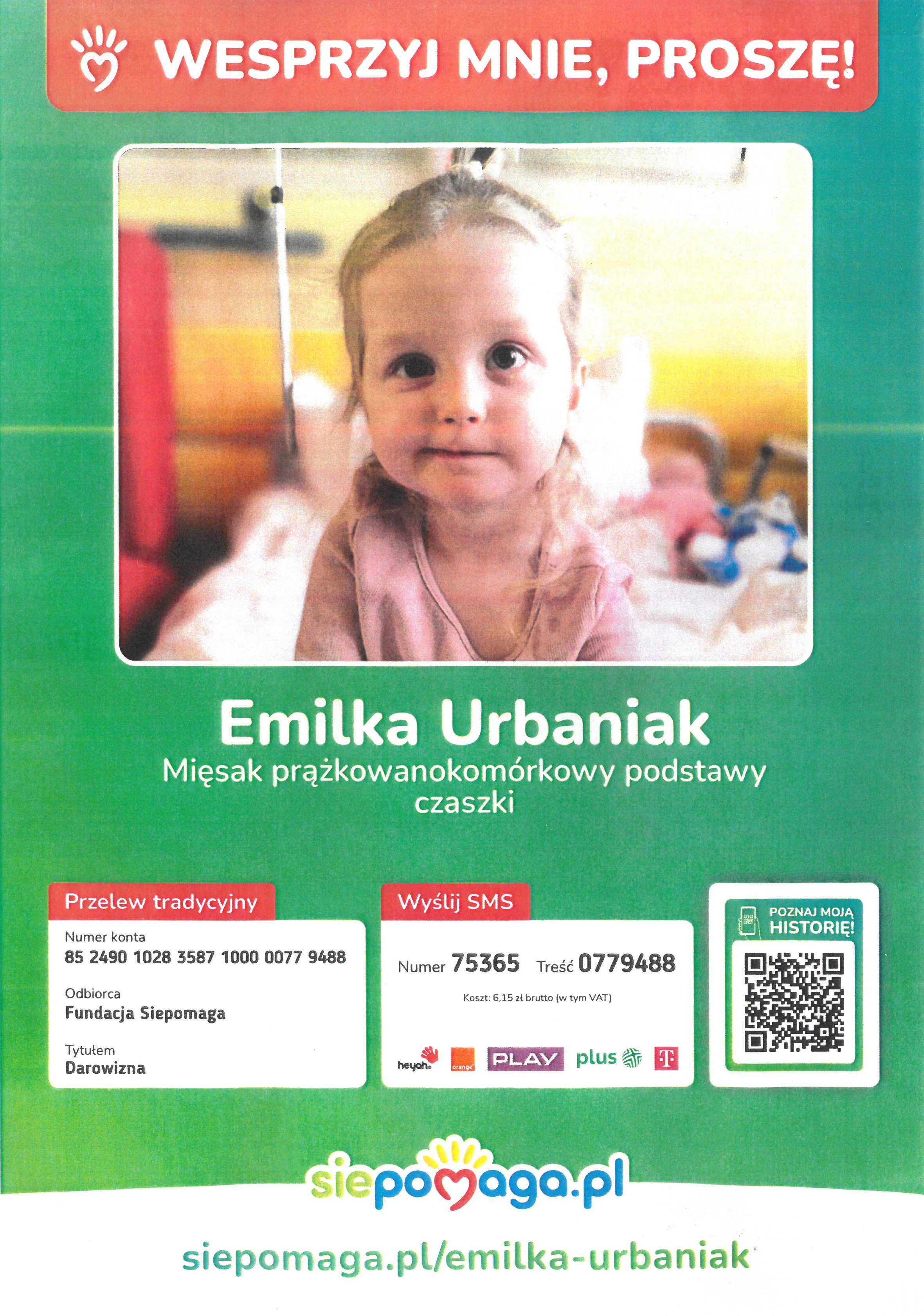 Plakat - Zbi&oacute;rka dla Emilki