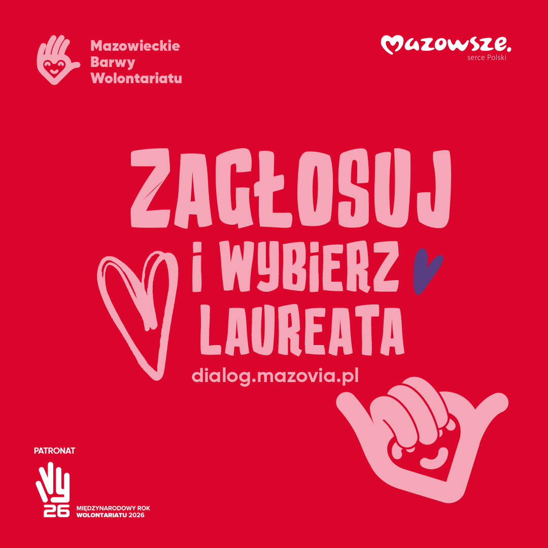 Plakat - 16. edycja konkursu &bdquo;Mazowieckie Barwy Wolontariatu&rdquo;