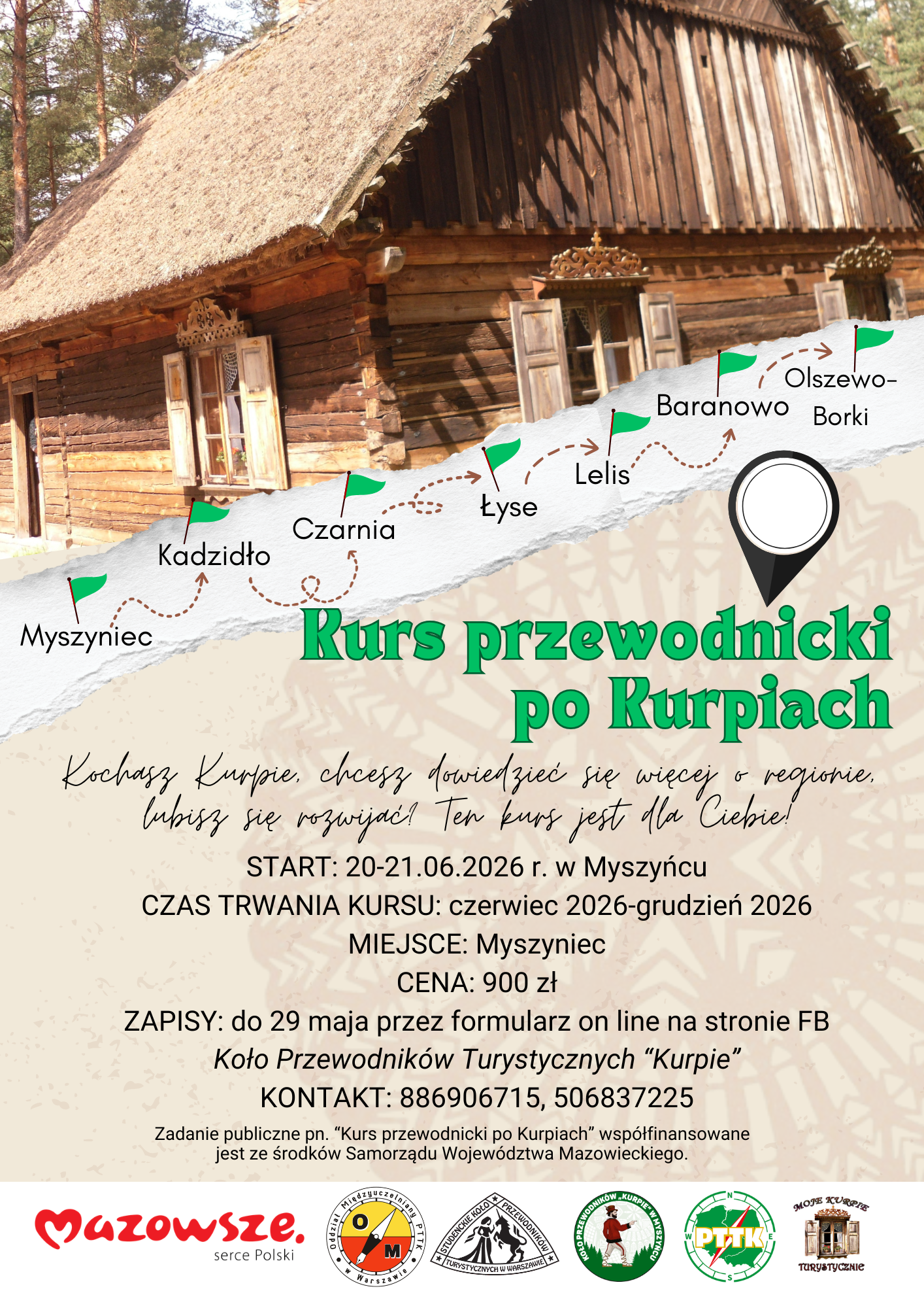 Plakat - Kurs przewodnicki po Kurpiach