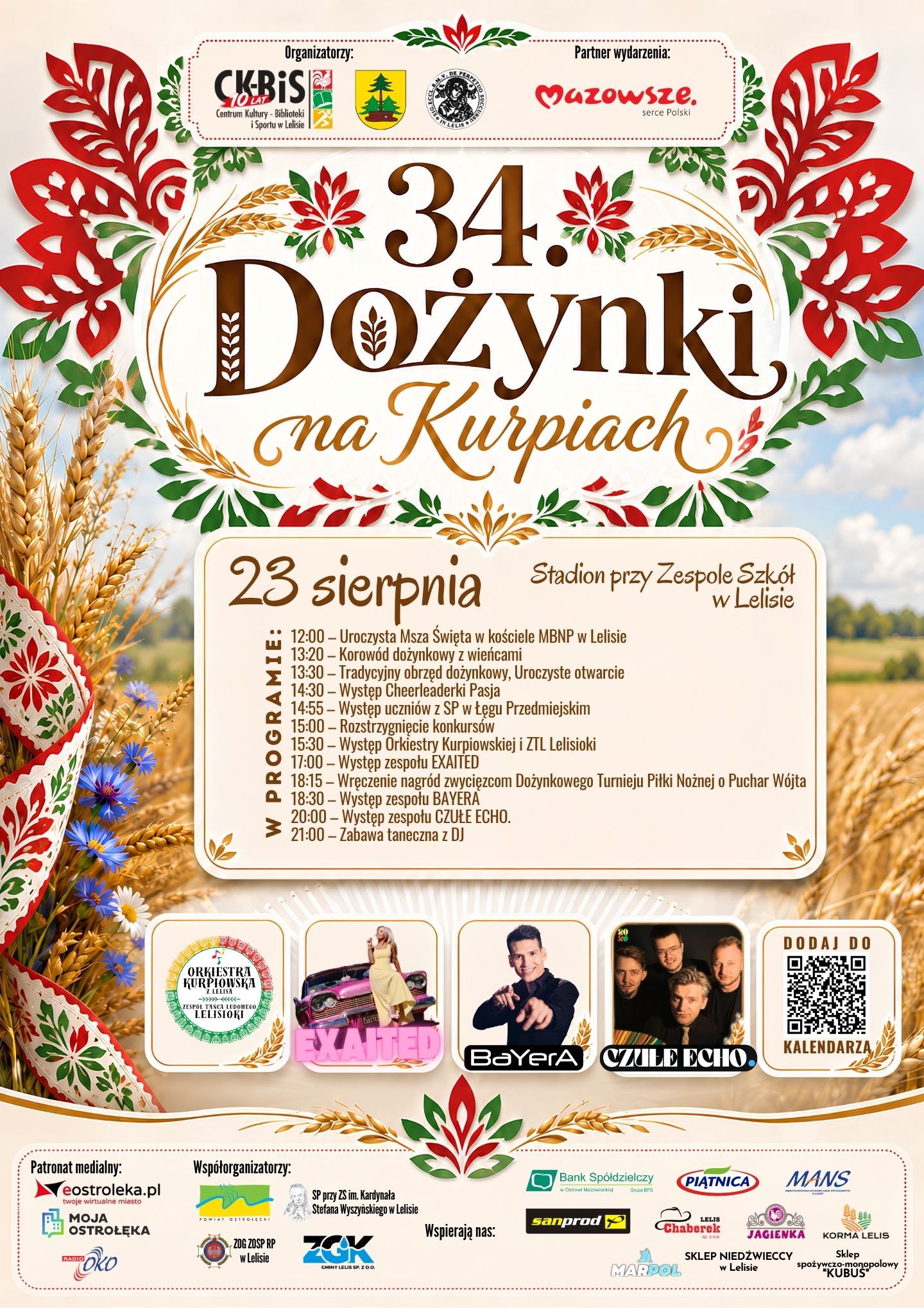 34. Dożynki na&nbsp;Kurpiach - plakat