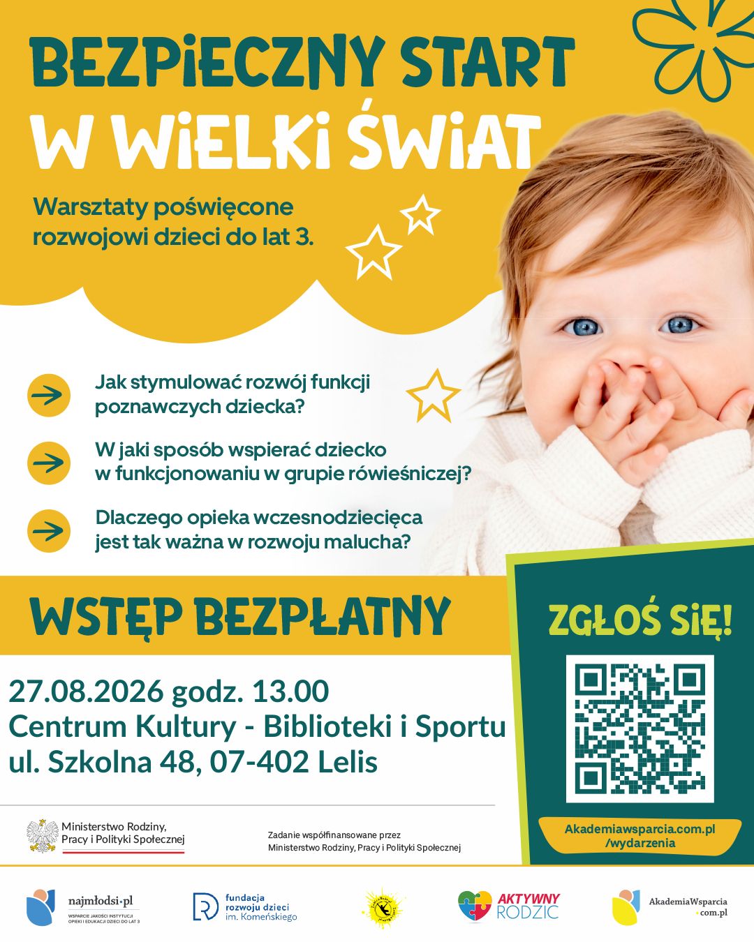 Plakat - Bezpłatne warsztaty dla rodzic&oacute;w