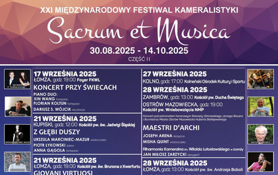 Zdjęcie do XXI Międzynarodowy Festiwal Kameralistyki Sacrum et Musica &ndash; MISTRZOWIE BAROKU