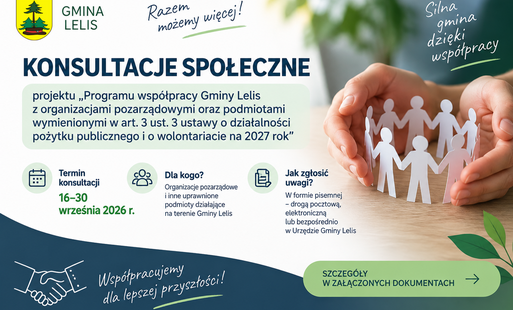 Programu współpracy Gminy Lelis z organizacjami pozarządowymi oraz podmiotami wymienionymi w art. 3 ust. 3 ustawy z dnia 24 kwietnia 2003 r. o działalności pożytku publicznego i o wolontariacie na 2027 rok