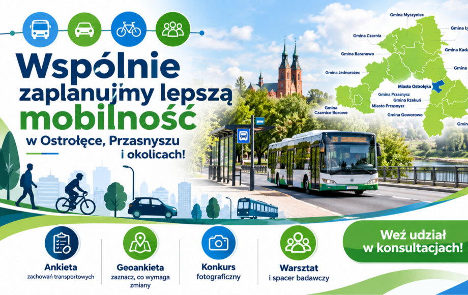 Konsultacje społeczne dotyczące mobilności w Gminie Lelis i okolicach